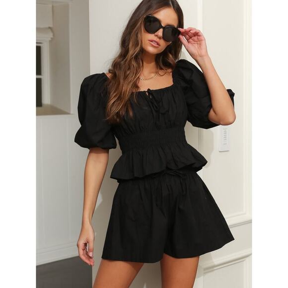 Revolve Faithfull the Brand Black Kinsley Top Sz Large $139 MSRP - Picture 1 of 3